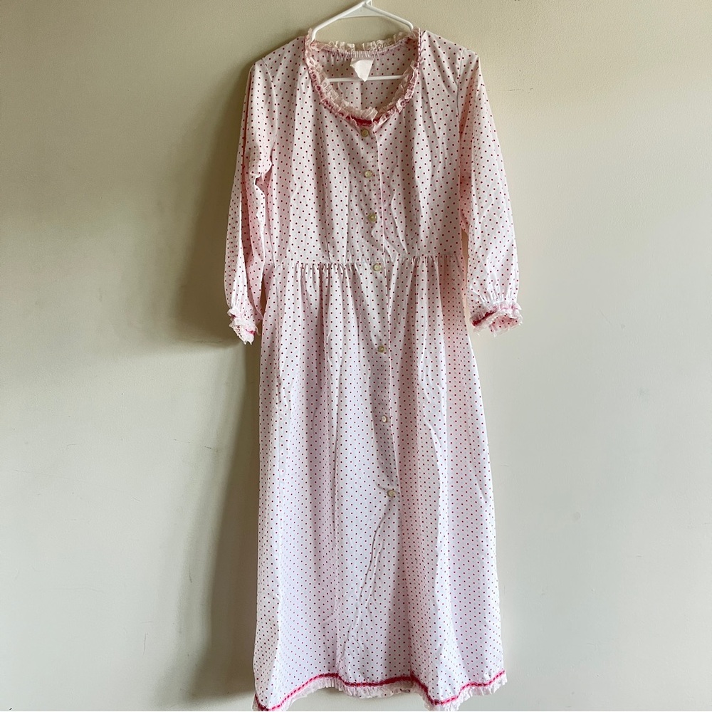 Vintage Pink/Red Polka Dot Long Sleeve Dress